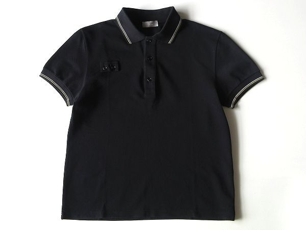 美品 エディ期 コレクション使用 Dior homme ディオールオム 2006SS ラインリブ 鹿の子 ポロシャツ XXS 黒 イタリア製 エディ・スリマン 美品 エディ期 コレクション使用 Dior homme ディオールオム 2006SS ラインリブ 鹿の子 ポロシャツ XXS 黒 イタリア製 エディ・スリマン