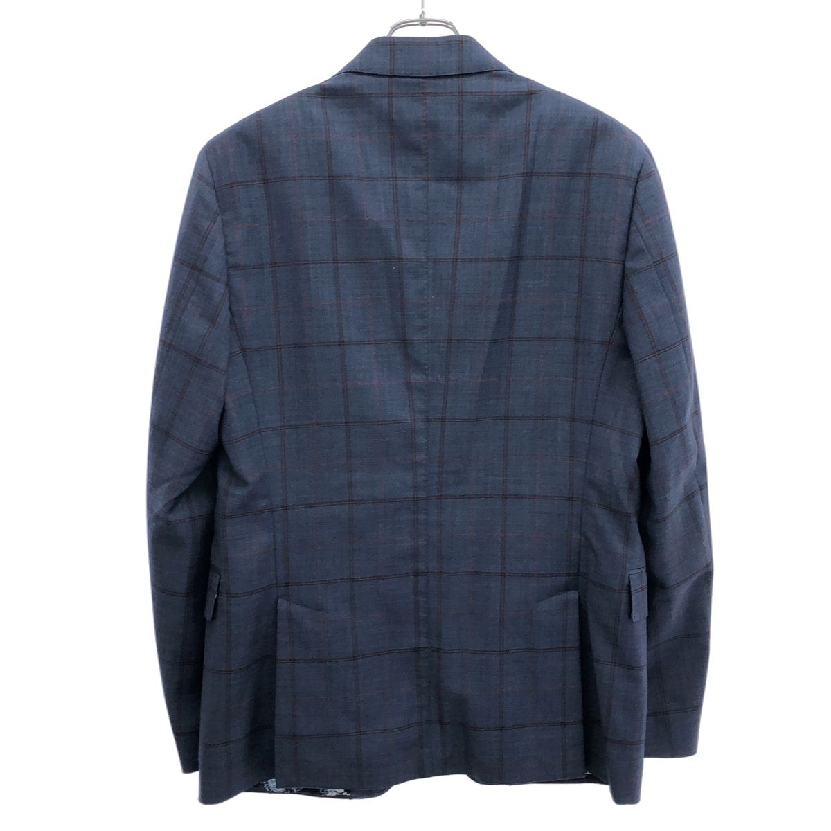 ETRO エトロ 23SS ウールチェック2Bテーラードジャケット&スラックスパンツ セットアップスーツ 231-1A299-1015 ブルー 50