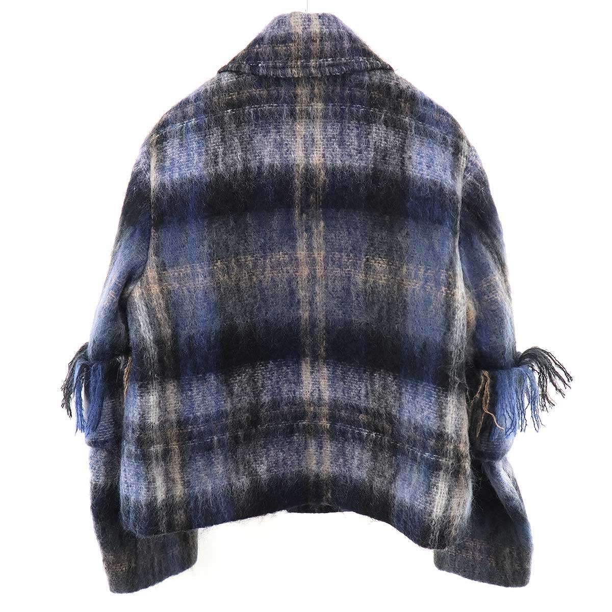 LOEWE ロエベ 25AW モヘアウールブレンド スカーフチェックジャケット 