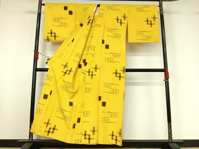 平和屋着物▽上質な紬 単衣 琉球絣 正絹 逸品 AABI9528jh 平和屋着物▽上質な紬 単衣 琉球絣 正絹 逸品 AABI9528jh