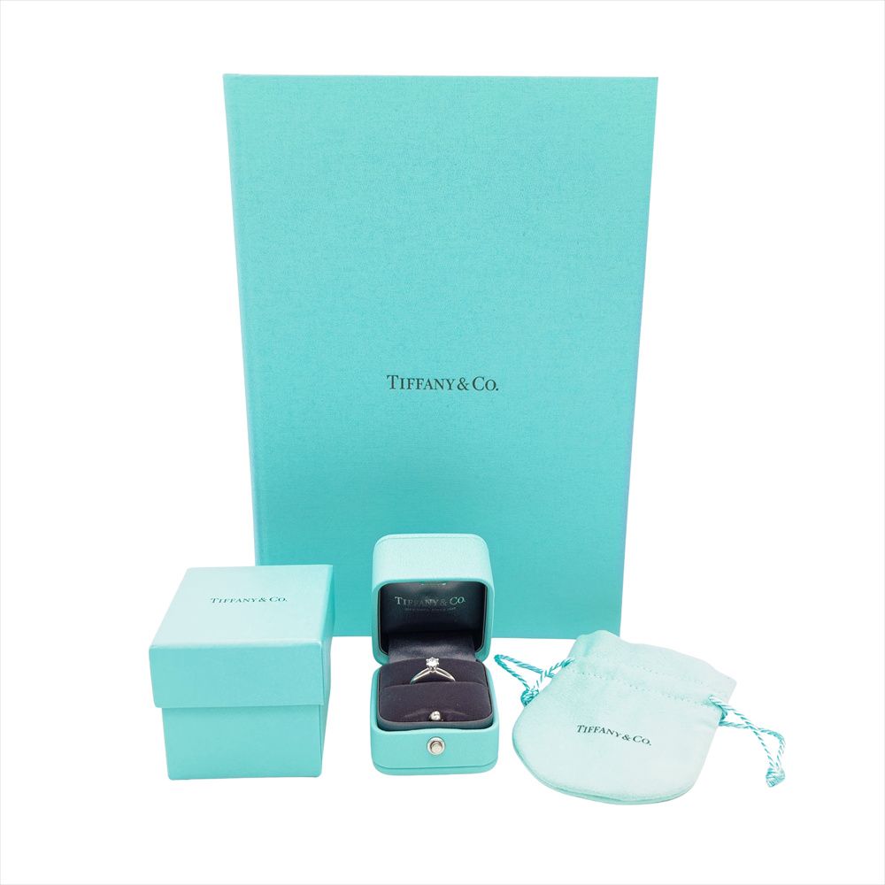 ティファニー Tiffany&Co. ソリティア リング 指輪 ダイヤモンド 0.3ct 約8号 Pt950 3.6g プラチナ F/VS1 レディース【中古】