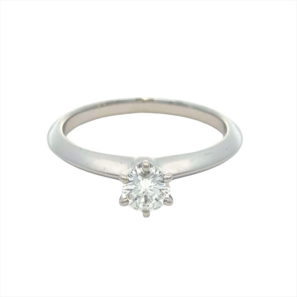 ティファニー Tiffany&Co. ソリティア リング 指輪 ダイヤモンド 0.3ct 約8号 Pt950 3.6g プラチナ F/VS1 レディース【中古】