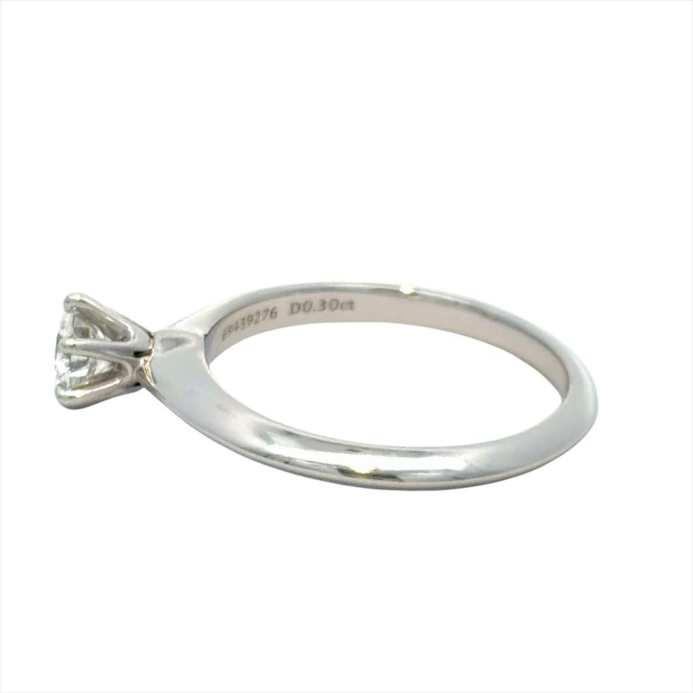 ティファニー Tiffany&Co. ソリティア リング 指輪 ダイヤモンド 0.3ct 約8号 Pt950 3.6g プラチナ F/VS1 レディース【中古】