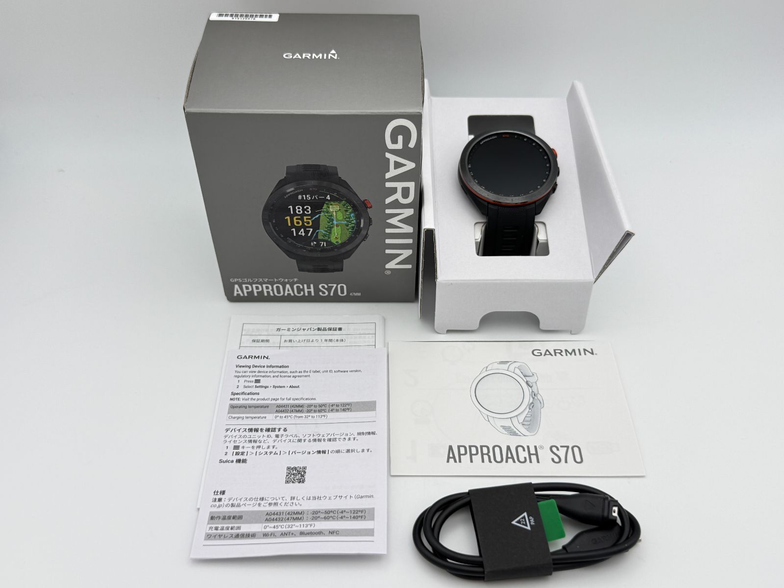 極上美品】GARMIN Approach S70 47mm ブラック ガーミン アプローチ 