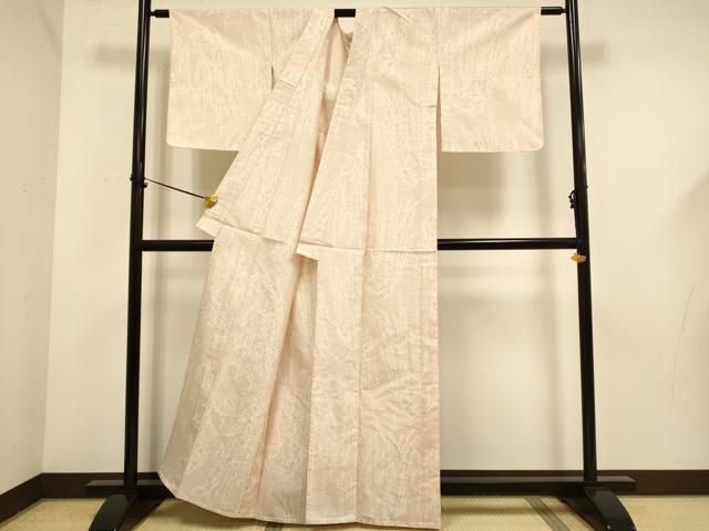平和屋着物▽薩摩結城 　単衣　枝垂れ柳　正絹　逸品　未使用　DABF5669du