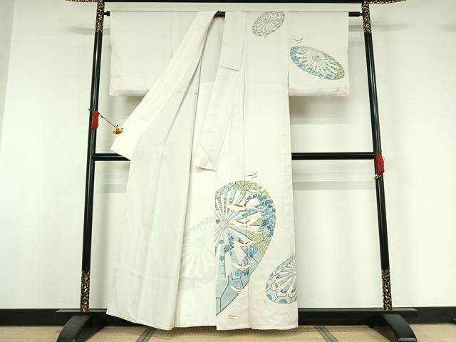 平和屋着物▽訪問着 単衣 飛鶴源氏車文 金彩 正絹 逸品 AABI9537jh 平和屋着物▽訪問着 単衣 飛鶴源氏車文 金彩 正絹 逸品 AABI9537jh