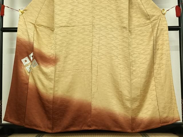 平和屋着物▽訪問着 単衣 刺繍 菱文 暈し染め 銀糸 正絹 逸品 AABI9539jh 平和屋着物▽訪問着 単衣 刺繍 菱文 暈し染め 銀糸 正絹 逸品 AABI9539jh