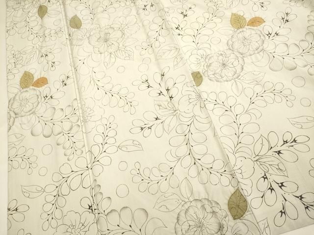 平和屋着物▽上質な紬　単衣　絞り　辻が花　正絹　逸品　DABF5706du