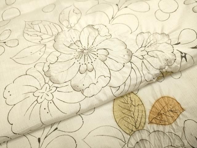平和屋着物▽上質な紬　単衣　絞り　辻が花　正絹　逸品　DABF5706du