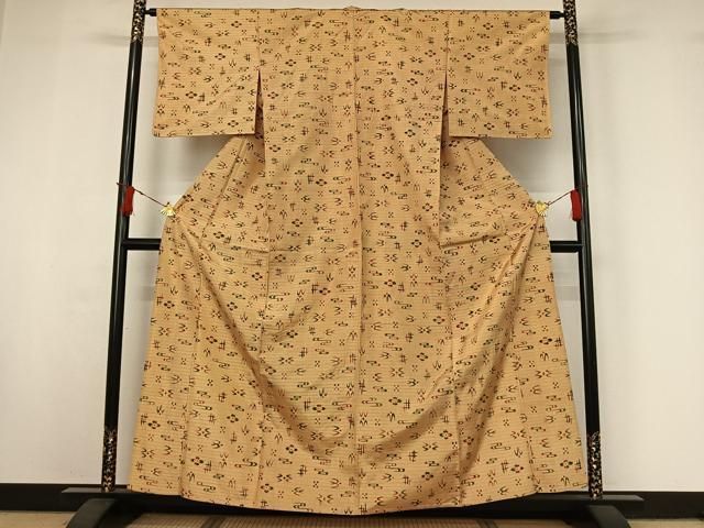 平和屋着物▽上質な紬 単衣 琉球絣 正絹 逸品 AABI9552jh 平和屋着物▽上質な紬 単衣 琉球絣 正絹 逸品 AABI9552jh