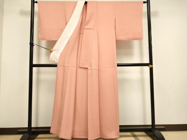 平和屋着物▽上質な色無地　単衣　東雲色　正絹　逸品　未使用　DABF5711du