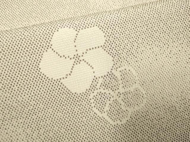 平和屋着物▽本塩沢　単衣　梅　さが美扱い　正絹　逸品　DABF5720du