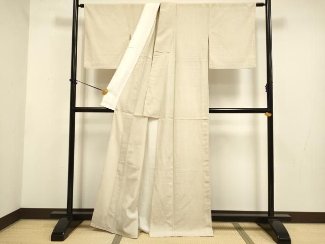 平和屋着物▽本塩沢　単衣　蚊絣　正絹　逸品　DABF5725du