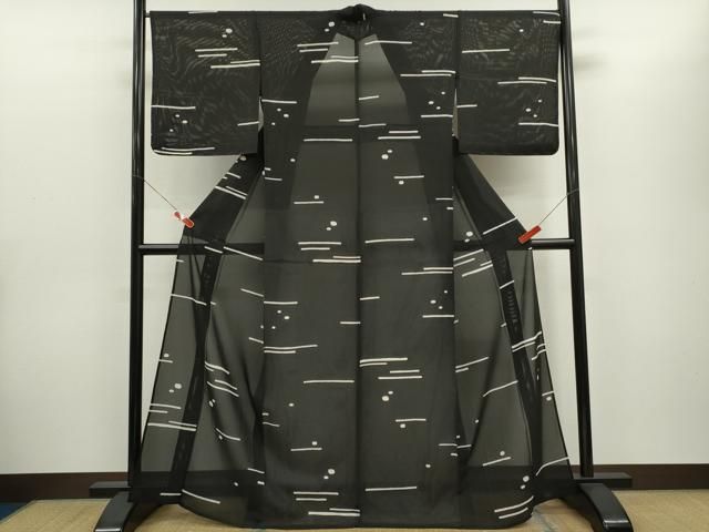 平和屋着物*夏物 訪問着 絽 吉祥文 黒地 正絹 逸品 未使用 CABG2395ze 平和屋着物*夏物 訪問着 絽 吉祥文 黒地 正絹 逸品 未使用 CABG2395ze