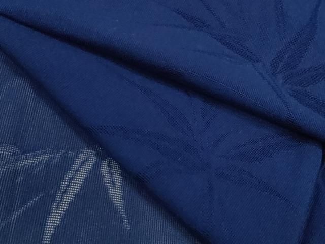 平和屋着物*夏物 色無地 笹竹紋紗 紺青色 正絹 逸品 CABG2396ze