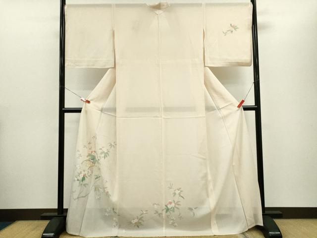 平和屋着物＊夏物　訪問着　絽　友禅　籬枝花文　暈し染め　正絹　逸品　CABG2397ze