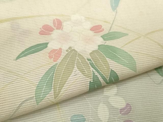 平和屋着物*夏物 訪問着 絽 友禅 籬枝花文 暈し染め 正絹 逸品 CABG2397ze 平和屋着物*夏物 訪問着 絽 友禅 籬枝花文 暈し染め 正絹 逸品 CABG2397ze