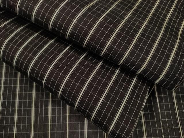 平和屋着物＊夏物　お召　紗　格子柄　正絹　逸品　CABG2399ze