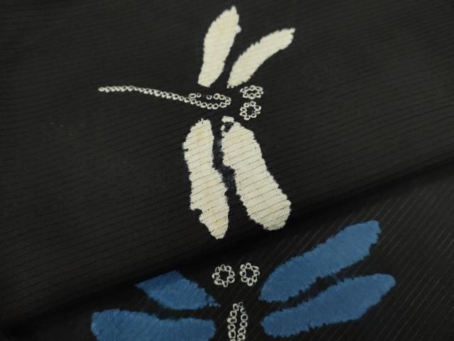 平和屋着物*夏物 訪問着 絽 絞り トンボ 籬文 黒地 正絹 逸品 CABG2400ze 平和屋着物*夏物 訪問着 絽 絞り トンボ 籬文 黒地 正絹 逸品 CABG2400ze