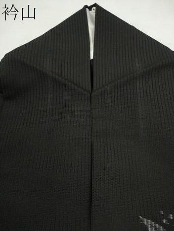 平和屋着物＊夏物　小紋　縦絽　舞花文　黒地　正絹　逸品　CABH7612ze
