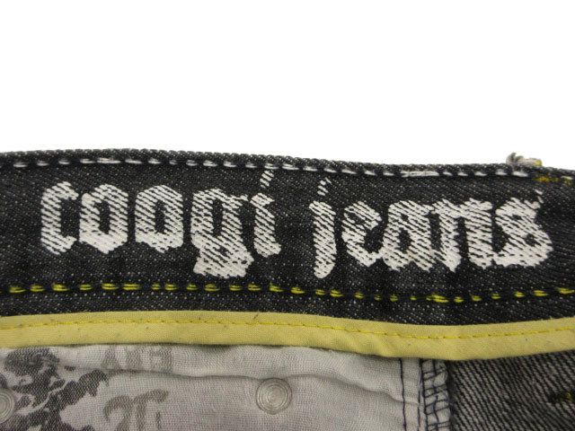 クージー COOGI デニムハーフパンツ ショートパンツ ブラック 刺繍 W32