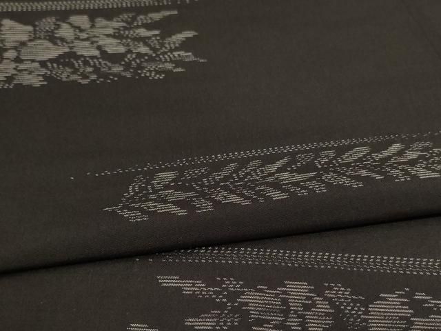 平和屋着物＊夏物　本場大島紬　夏大島　横段草花文　正絹　逸品　AABJ2464jd