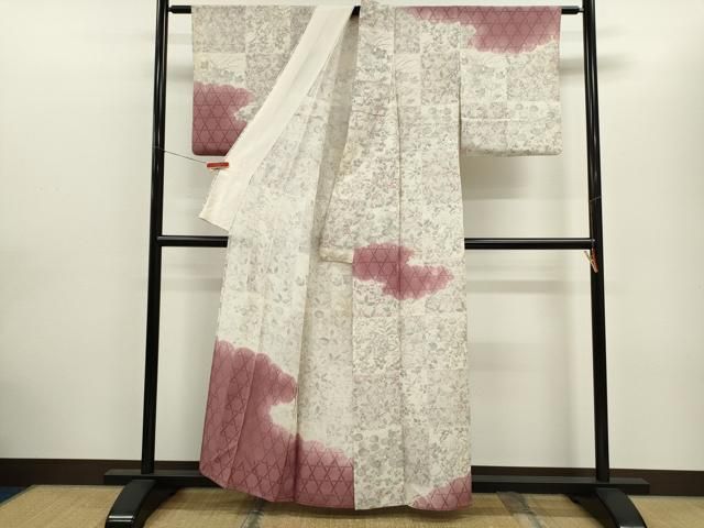 平和屋着物*夏物 訪問着 籬紋紗 雲取り草花文 正絹 逸品 CABH7640ze 平和屋着物*夏物 訪問着 籬紋紗 雲取り草花文 正絹 逸品 CABH7640ze