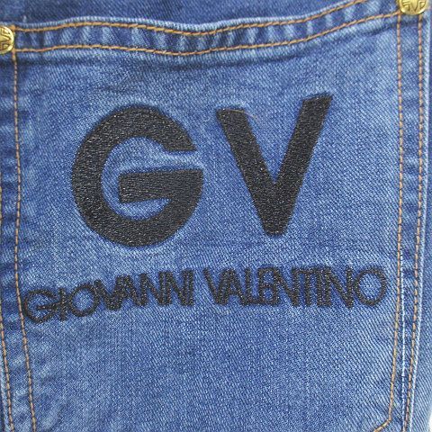 ジョバンニ・バレンチノ GIOVANNI VALENTINO トラ柄 タイガー 刺繍 デニムパンツ ジーンズ ジップフライ 46 紺系 ネイビー インディゴ ロゴ 文字 タグ付 ジョバンニ・バレンチノ GIOVANNI VALENTINO トラ柄 タイガー 刺繍 デニムパンツ ジーンズ ジップフライ 46 紺系 ネイビー インディゴ ロゴ 文字 タグ付
