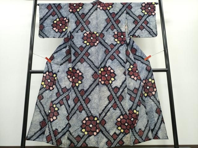 平和屋着物∴夏物　浴衣　有松鳴海絞り　天井花文　綿　逸品　CABH1424ng