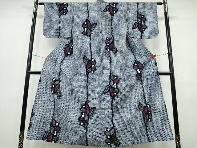 平和屋着物∴夏物　浴衣　有松鳴海絞り　枝花文　綿　逸品　CABH1429ng
