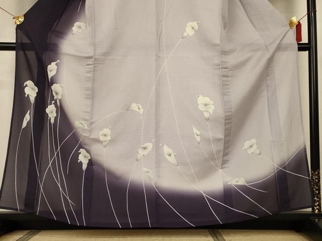 平和屋着物＊夏物　本場縞大島紬　夏大島　訪問着　カラー　暈し染め　まるやま扱い　証紙付き　寿紬工房　正絹　逸品　AABJ3359jd