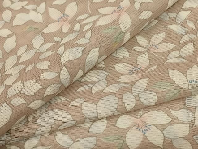 平和屋着物＊夏物　小紋　絽　花づくし　洗える着物　AABJ3361jd