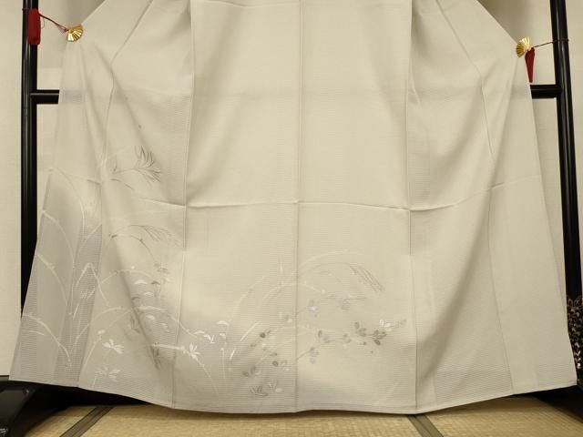 平和屋着物*夏物 訪問着 絽 草花文 暈し染め 銀彩 正絹 逸品 AABJ3363jd 平和屋着物*夏物 訪問着 絽 草花文 暈し染め 銀彩 正絹 逸品 AABJ3363jd