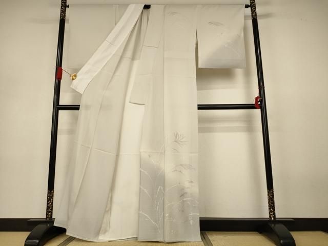 平和屋着物*夏物 訪問着 絽 草花文 暈し染め 銀彩 正絹 逸品 AABJ3363jd 平和屋着物*夏物 訪問着 絽 草花文 暈し染め 銀彩 正絹 逸品 AABJ3363jd
