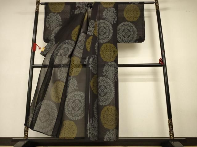 平和屋着物＊夏物　本場大島紬　夏大島　正倉院花文　正絹　逸品　未使用　AABJ3372jd