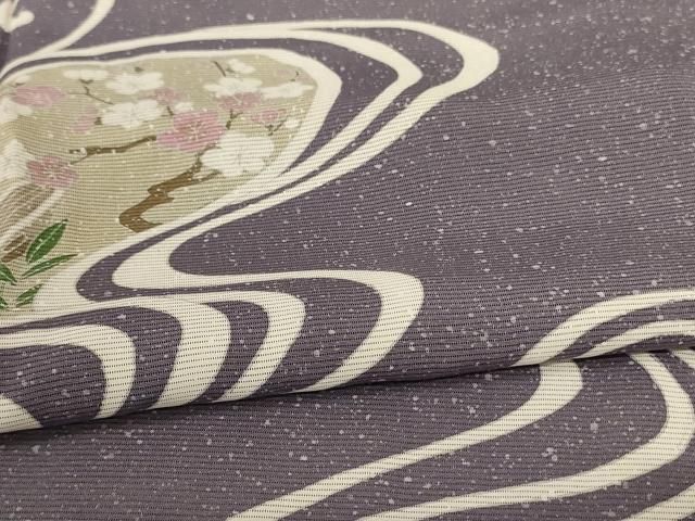 平和屋着物＊夏物　訪問着　絽　流水花松文　正絹　逸品　AABJ3383jd