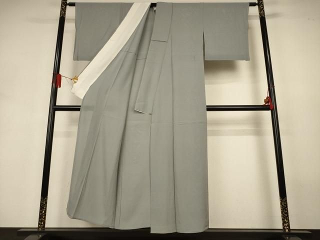 平和屋着物＊夏物　色無地　絽　灰青色　正絹　逸品　AABJ3390jd