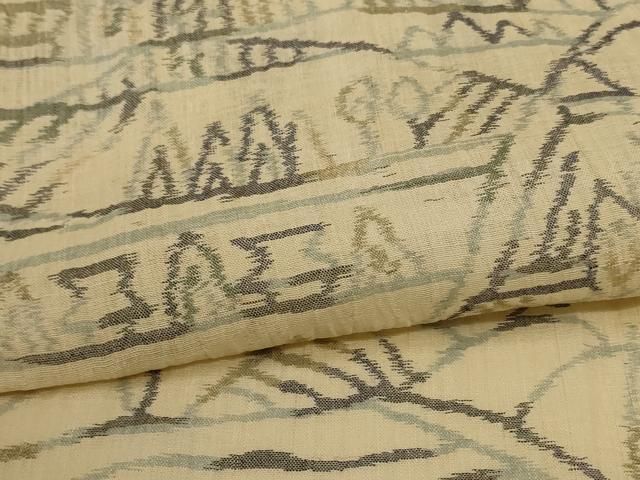 平和屋着物*夏物 小千谷ちぢみ 風景文 麻 逸品 AABJ3392jd 平和屋着物*夏物 小千谷ちぢみ 風景文 麻 逸品 AABJ3392jd
