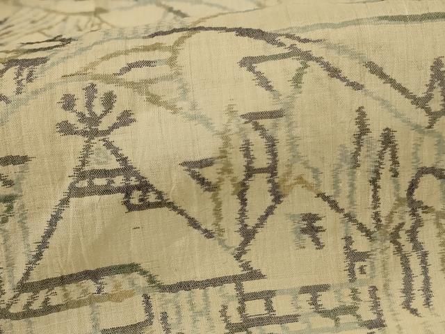 平和屋着物*夏物 小千谷ちぢみ 風景文 麻 逸品 AABJ3392jd 平和屋着物*夏物 小千谷ちぢみ 風景文 麻 逸品 AABJ3392jd