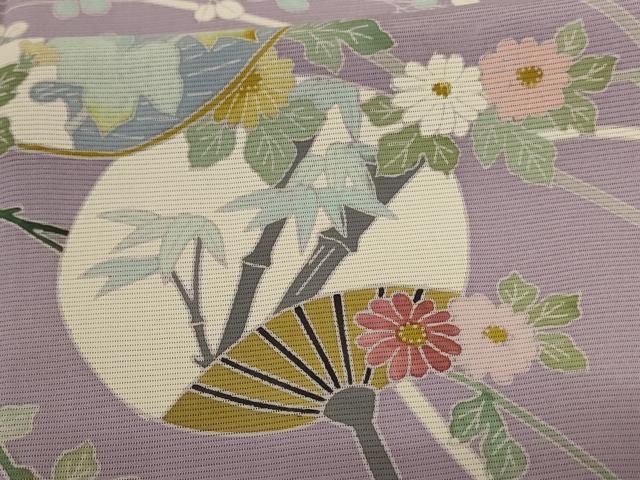 平和屋着物*夏物 訪問着 絽 友禅 団扇 草花文 ロング丈 正絹 逸品 AABJ3399jd 平和屋着物*夏物 訪問着 絽 友禅 団扇 草花文 ロング丈 正絹 逸品 AABJ3399jd
