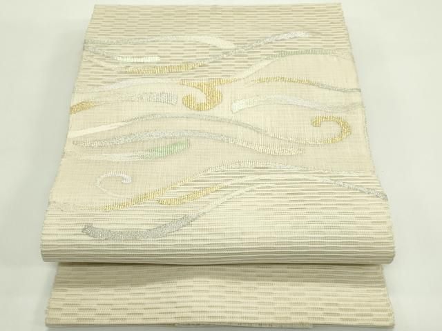 平和屋着物＊夏物　八寸名古屋帯　絽綴れ　霞文　金銀糸　正絹　逸品　CABH5852rv