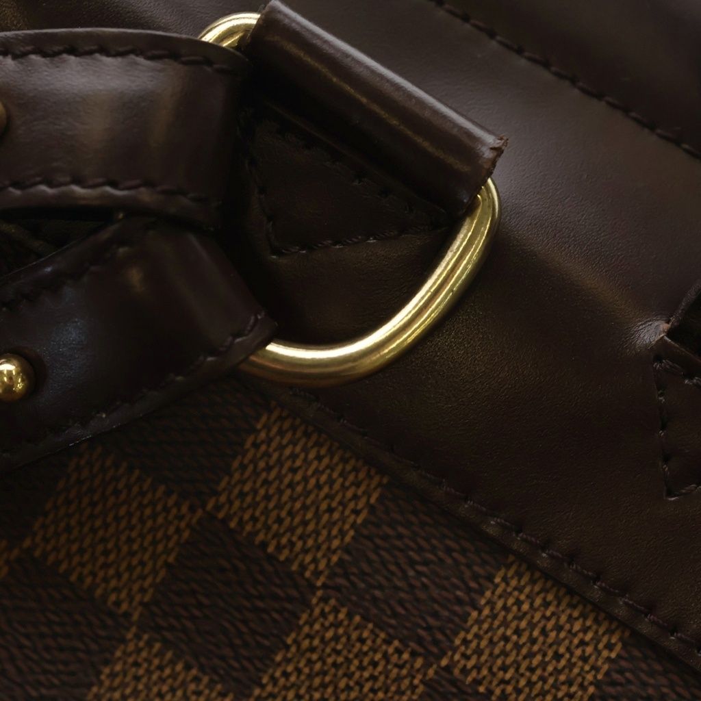 LOUIS VUITTON (ルイヴィトン) ダミエ ソーホー リュックサック バックパック ブラウン レザー×PVC N51132 ゴールド金具 LOUIS VUITTON (ルイヴィトン) ダミエ ソーホー リュックサック バックパック ブラウン レザー×PVC N51132 ゴールド金具