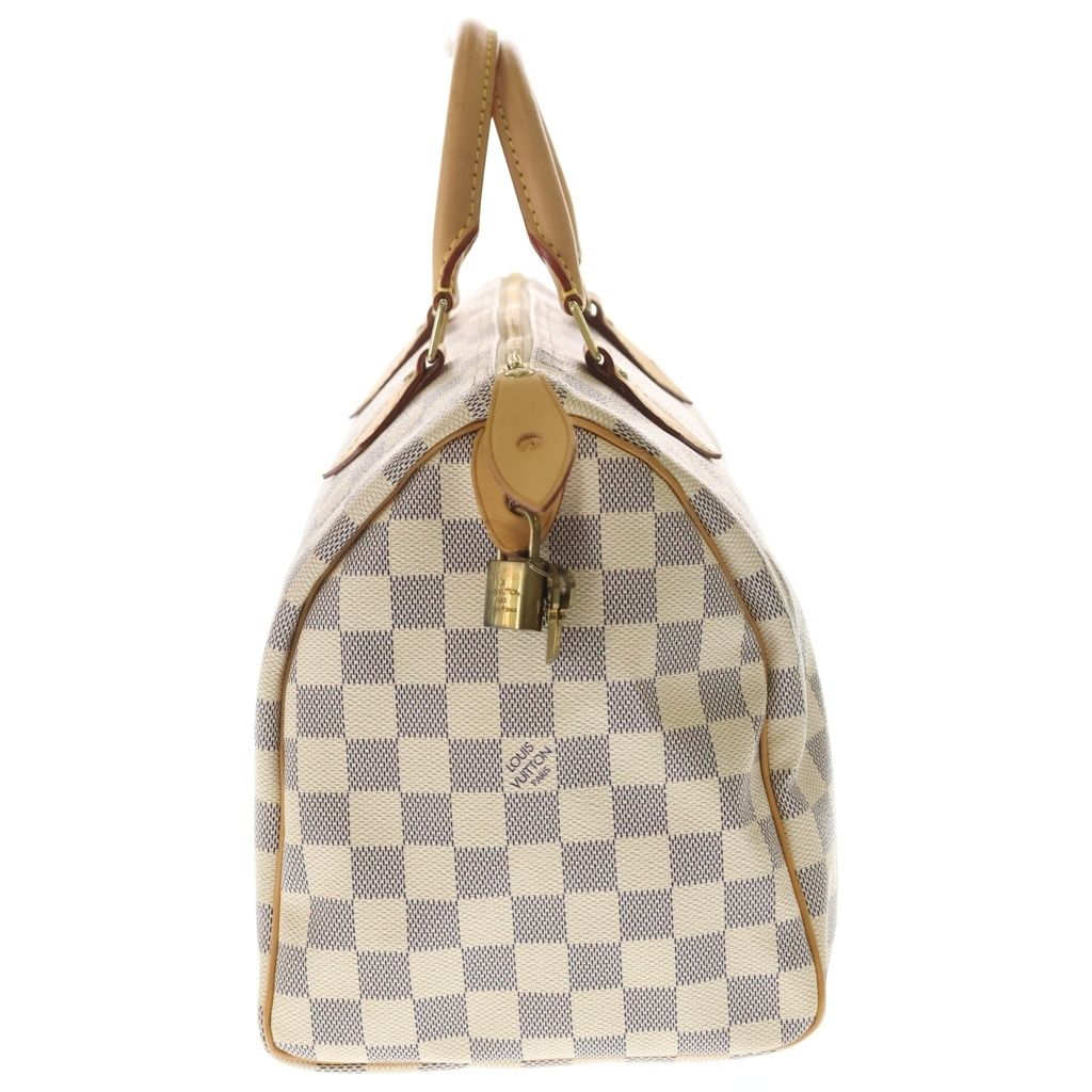 LOUIS VUITTON (ルイヴィトン) ダミエアズール スピーディ30 ボストンバッグ ハンドバッグ アイボリー×ブラウン PVCレザー N41533 ゴールド金具