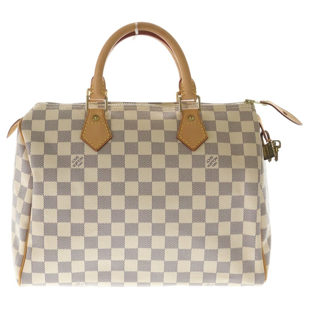 LOUIS VUITTON (ルイヴィトン) ダミエアズール スピーディ30 ボストンバッグ ハンドバッグ アイボリー×ブラウン PVCレザー N41533 ゴールド金具