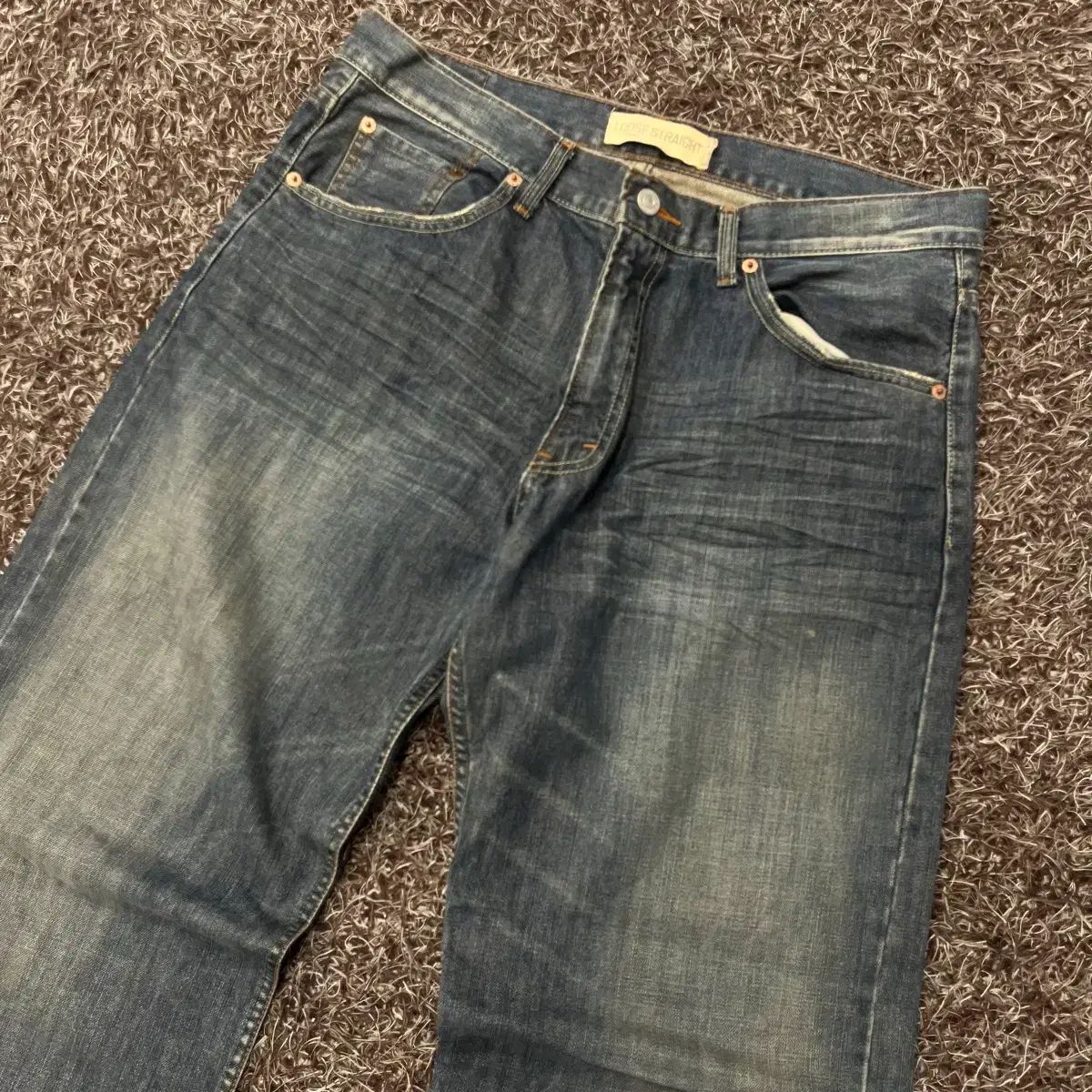 34 リーバイス 569 ルーズ ストレート ウォッシュ デニム パンツ