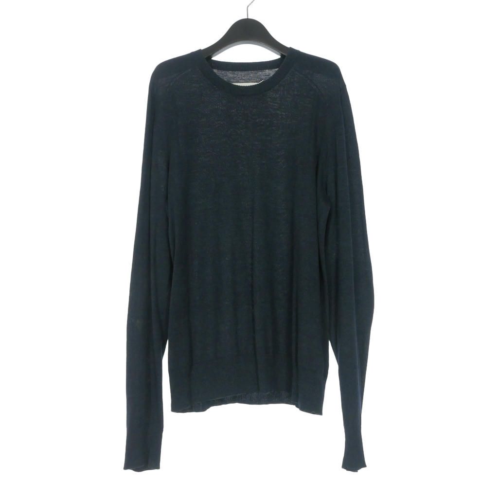 メゾンマルジェラ 14 Maison Margiela 14 17SS エルボーパッチ サマーニット セーター 長袖 M ネイビー 紺 S50HA0691 国内正規