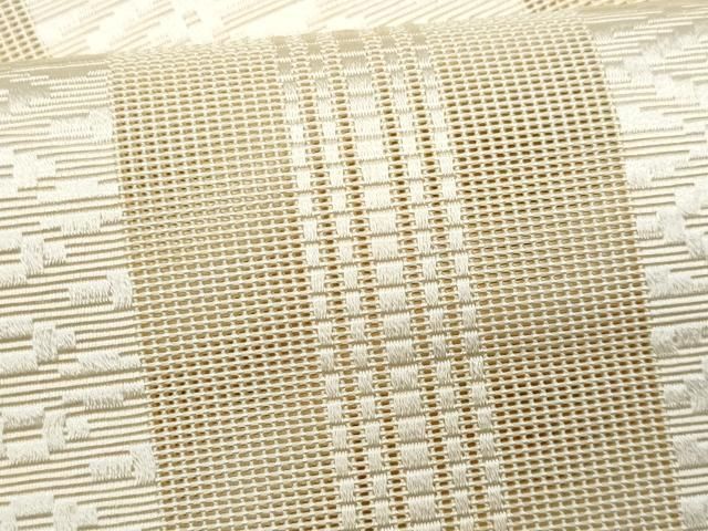 平和屋着物*夏物 本場筑前博多織 八寸名古屋帯 車検場 鳥の子色 正絹 逸品 CABH8098fb 平和屋着物*夏物 本場筑前博多織 八寸名古屋帯 車検場 鳥の子色 正絹 逸品 CABH8098fb