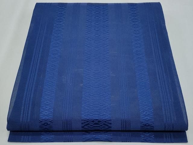 平和屋着物＊夏物　本場筑前博多織　八寸名古屋帯　紗献上　青色　正絹　逸品　CABH8099fb