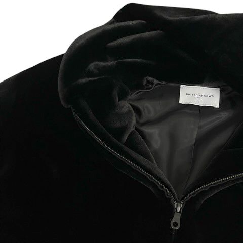 ユナイテッドアローズ UNITED ARROWS ジャケット ブルゾン ファー フード 長袖 黒 ブラック ユナイテッドアローズ UNITED ARROWS ジャケット ブルゾン ファー フード 長袖 黒 ブラック