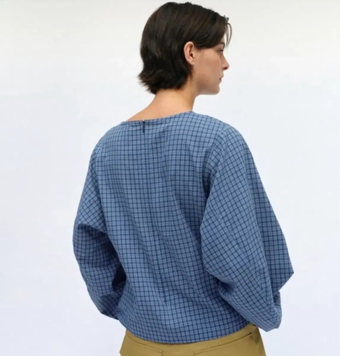エートス(ETHOS) ラウンディッド タック チェック ブラウス 新品 エートス(ETHOS) ラウンディッド タック チェック ブラウス 新品